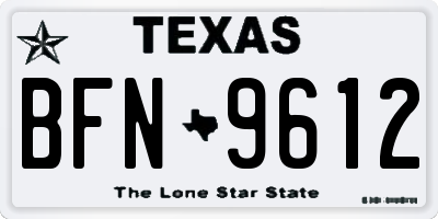 TX license plate BFN9612