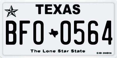 TX license plate BFO0564