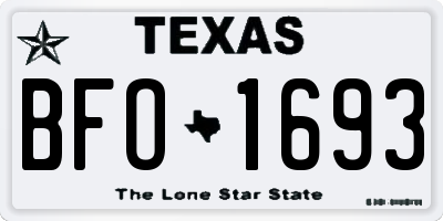 TX license plate BFO1693