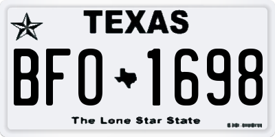 TX license plate BFO1698