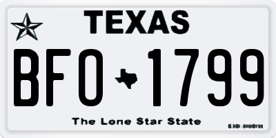 TX license plate BFO1799