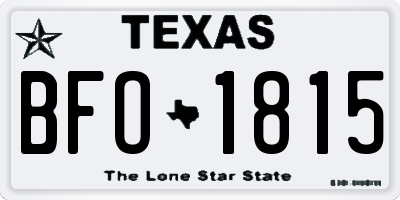 TX license plate BFO1815