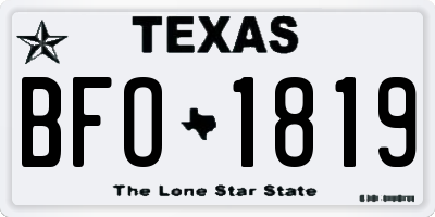 TX license plate BFO1819