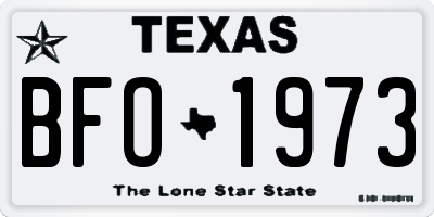 TX license plate BFO1973