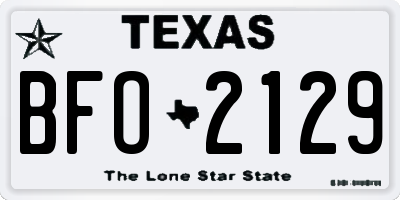 TX license plate BFO2129