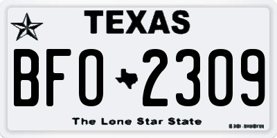 TX license plate BFO2309