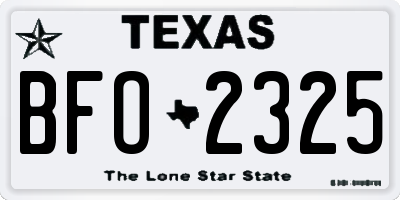 TX license plate BFO2325