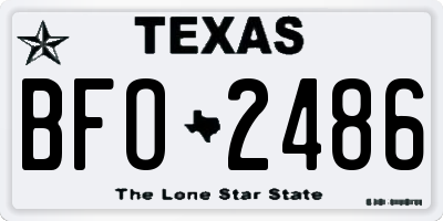TX license plate BFO2486