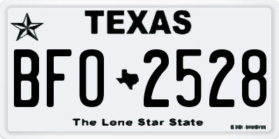 TX license plate BFO2528