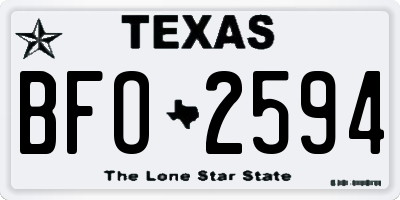 TX license plate BFO2594