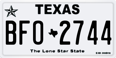 TX license plate BFO2744