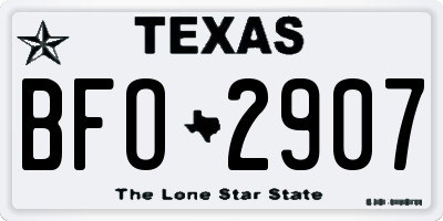 TX license plate BFO2907