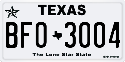 TX license plate BFO3004