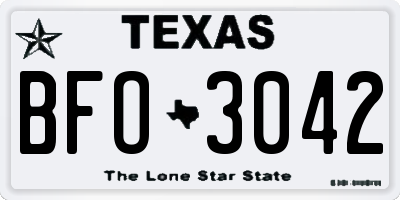 TX license plate BFO3042