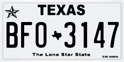 TX license plate BFO3147
