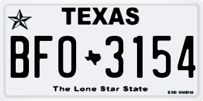 TX license plate BFO3154