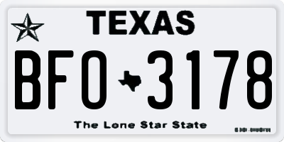 TX license plate BFO3178