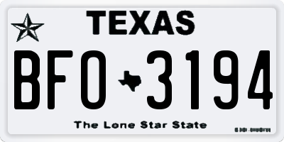 TX license plate BFO3194