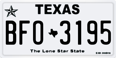 TX license plate BFO3195