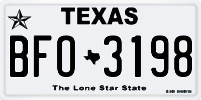 TX license plate BFO3198