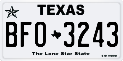 TX license plate BFO3243