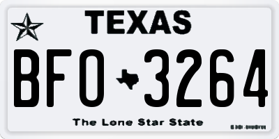 TX license plate BFO3264