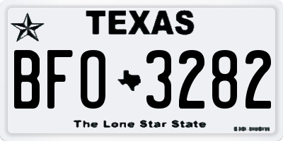 TX license plate BFO3282