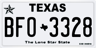 TX license plate BFO3328