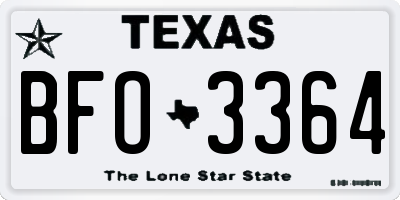 TX license plate BFO3364