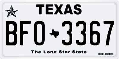 TX license plate BFO3367