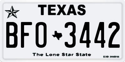TX license plate BFO3442