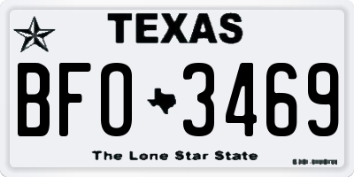 TX license plate BFO3469