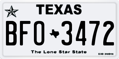 TX license plate BFO3472