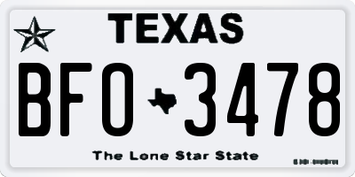 TX license plate BFO3478