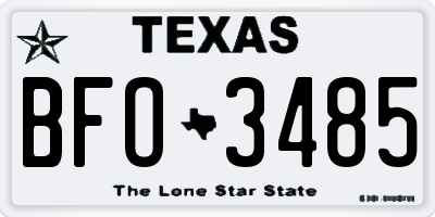 TX license plate BFO3485