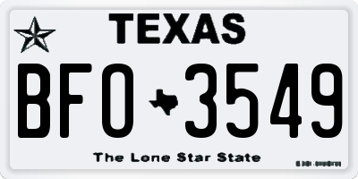 TX license plate BFO3549