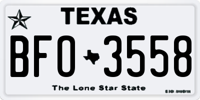 TX license plate BFO3558