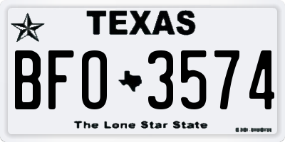 TX license plate BFO3574