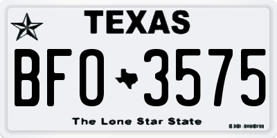 TX license plate BFO3575
