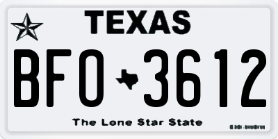 TX license plate BFO3612