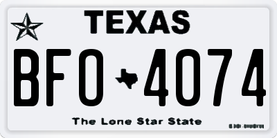 TX license plate BFO4074