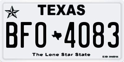 TX license plate BFO4083
