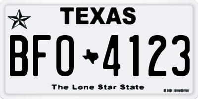 TX license plate BFO4123