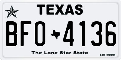 TX license plate BFO4136