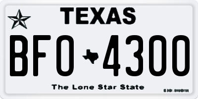 TX license plate BFO4300