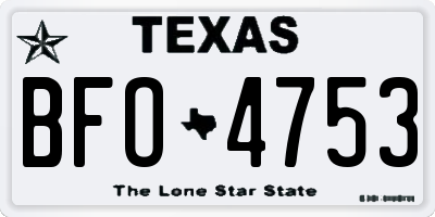 TX license plate BFO4753
