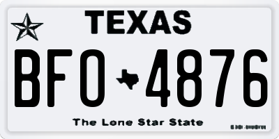 TX license plate BFO4876