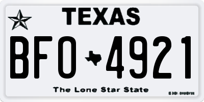 TX license plate BFO4921