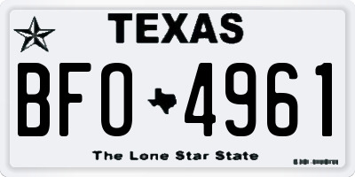 TX license plate BFO4961
