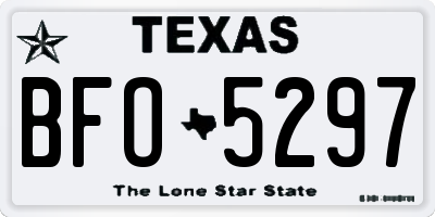 TX license plate BFO5297